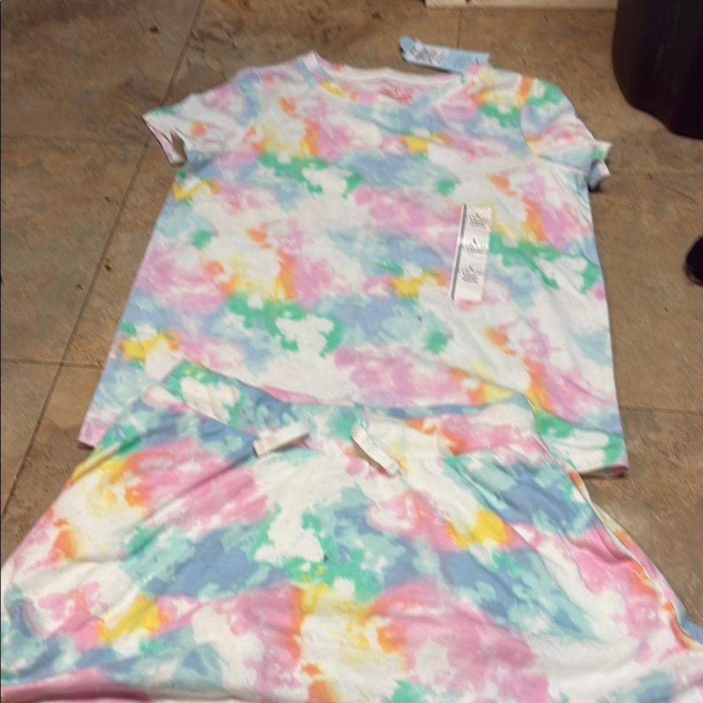 Cat & Jack Pastel Tie-Dye Kids Tee & Skirt Set